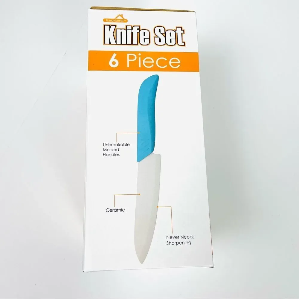 6 Piece Knife Set with Stand & Cutting Board